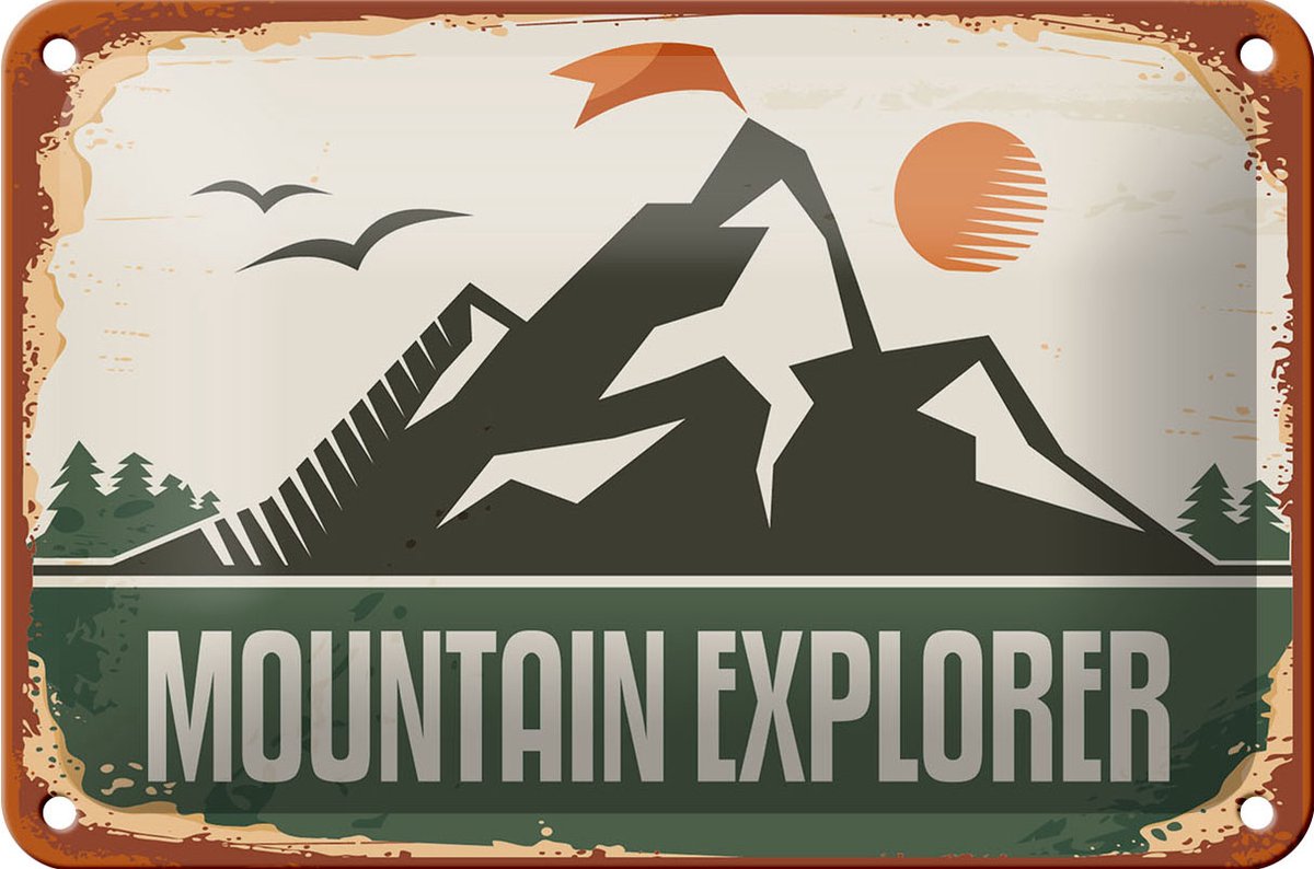 Blechschild Retro 18x12cm Mountain Explorer