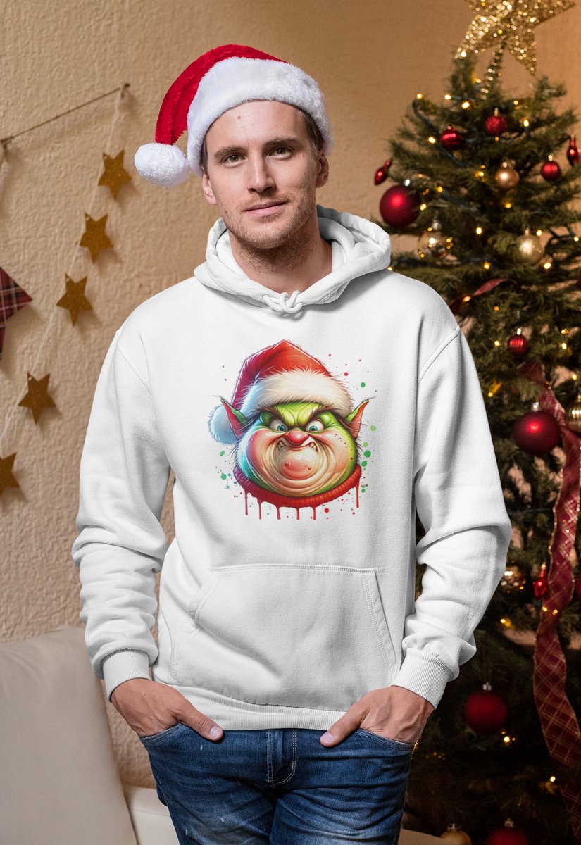 Grumpmas Santa - Kersttrui - Kerst Trui Wit - Grappig Kersttrui - Maat XL - Limited Edition
