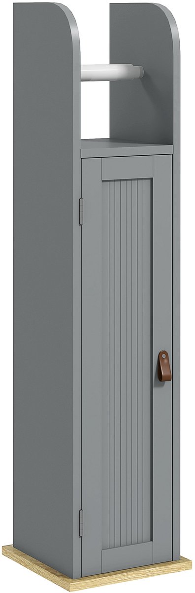kleankin-Badkamerkast-Hout-20x20x80cm-Lichtgrijs
