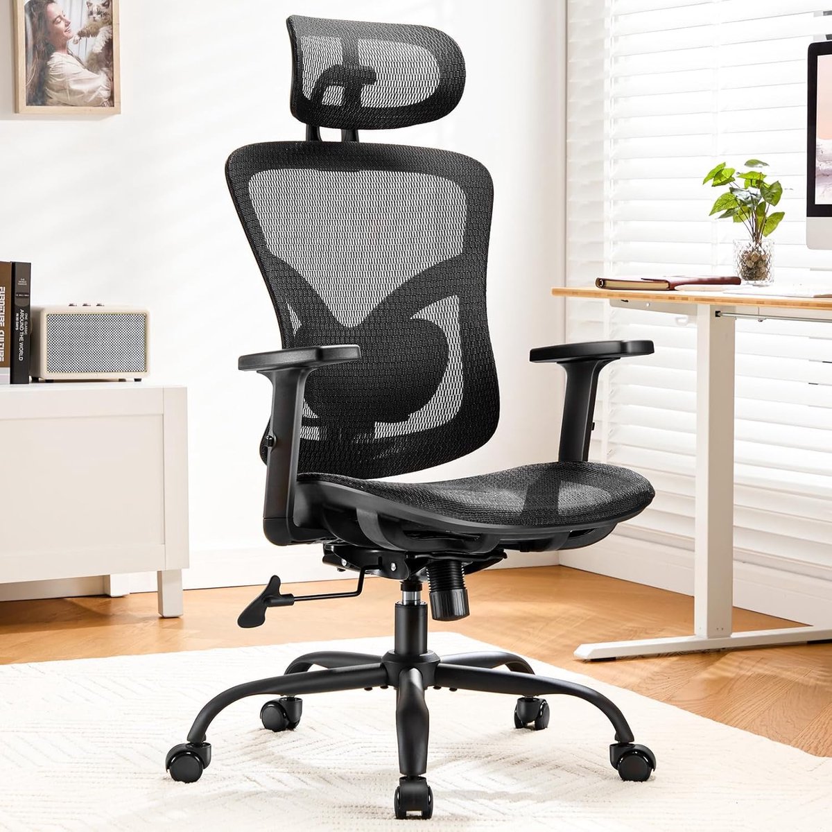 Ultieme Ergonomische Bureaustoel met Mesh - Mesh Rug, Verstelbare Lendensteun & - Medahomestore