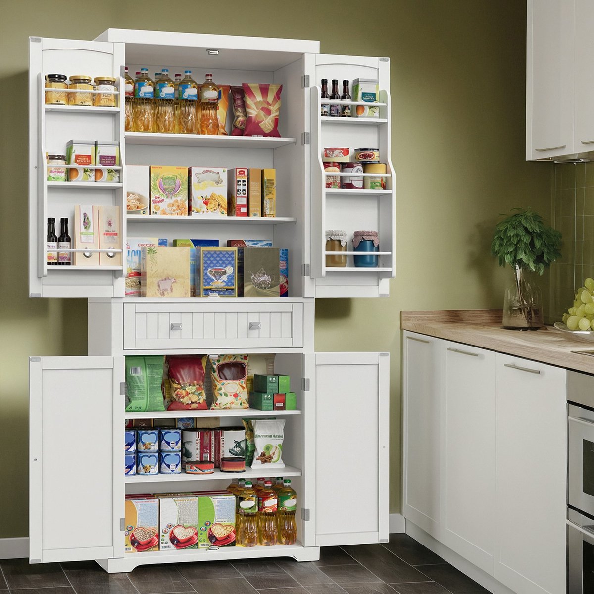 Keukenkast – Eetkamerkast – Hoge kast – Wit