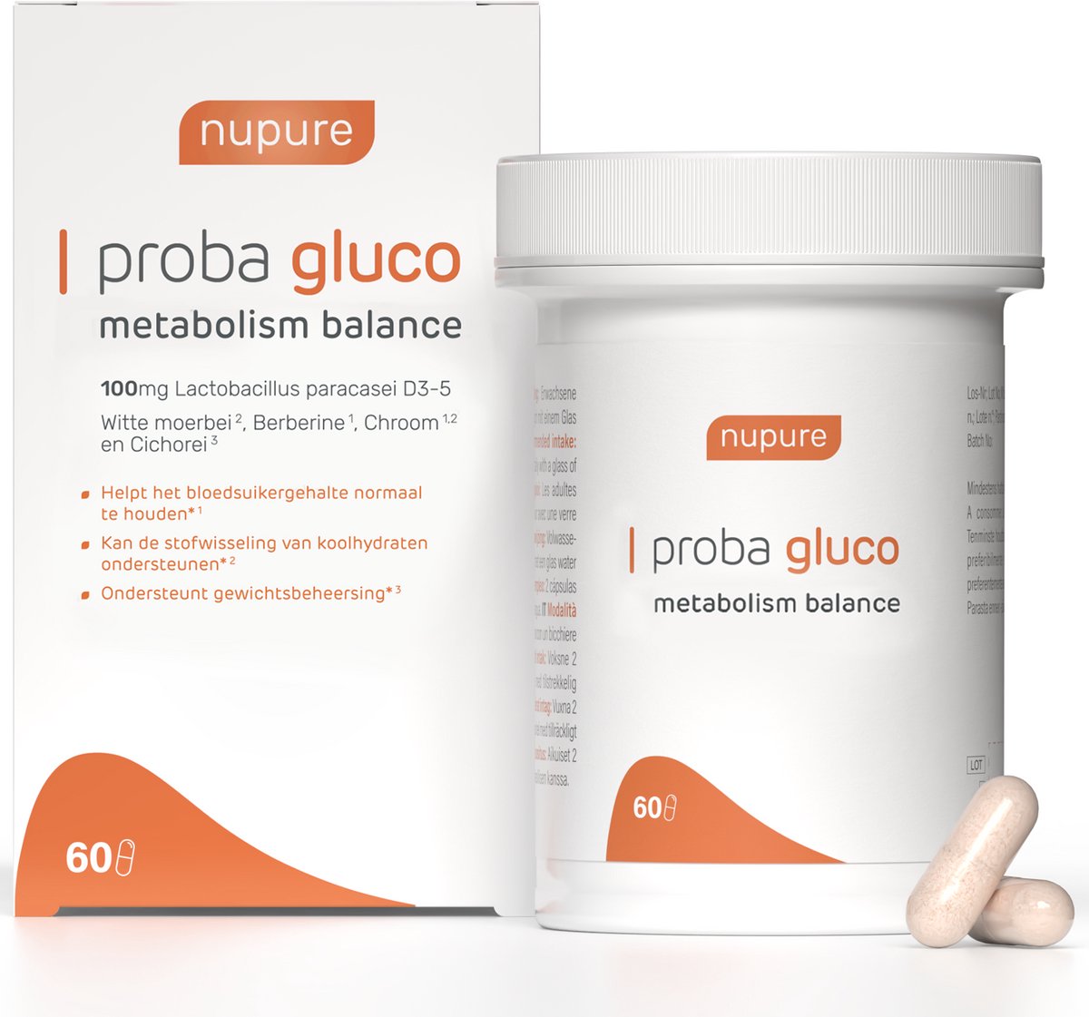Nupure Proba Gluco Metabolism Balance - Met Reducose® voor het behoud van een evenwichtige koolhydraatstofwisseling* - 60 capsules