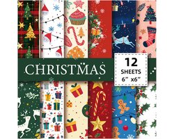 Kerstdagboekpapier - Rendierkranspatroon/uitgesneden ontwerp - Voor het maken van zelfgemaakte wenskaarten - 15x15 cm - Effen kleur - Wenskaartpapier - Blanco achterkant om op te schrijven - Voor familie, vrienden of geliefden - 12 vellen