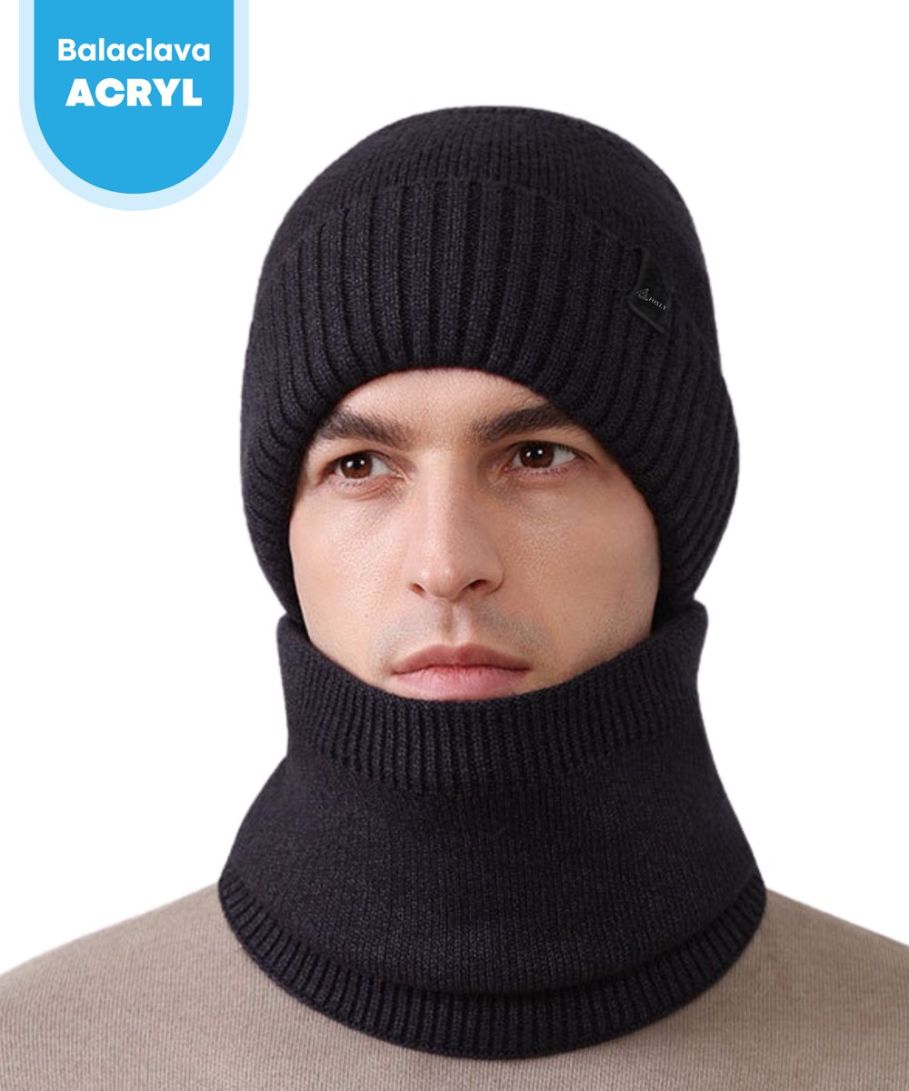 FOXLY® Muts met Nekwarmer Balaclava Gezichtsmasker Motormasker Balaclava Nekwarmer Zwart
