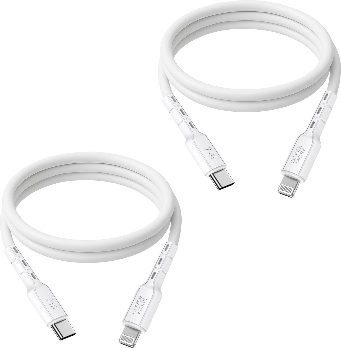 2x usb C naar geschikt voor Lightning kabel - Power delivery - Snelladen - 2 meter - Wit