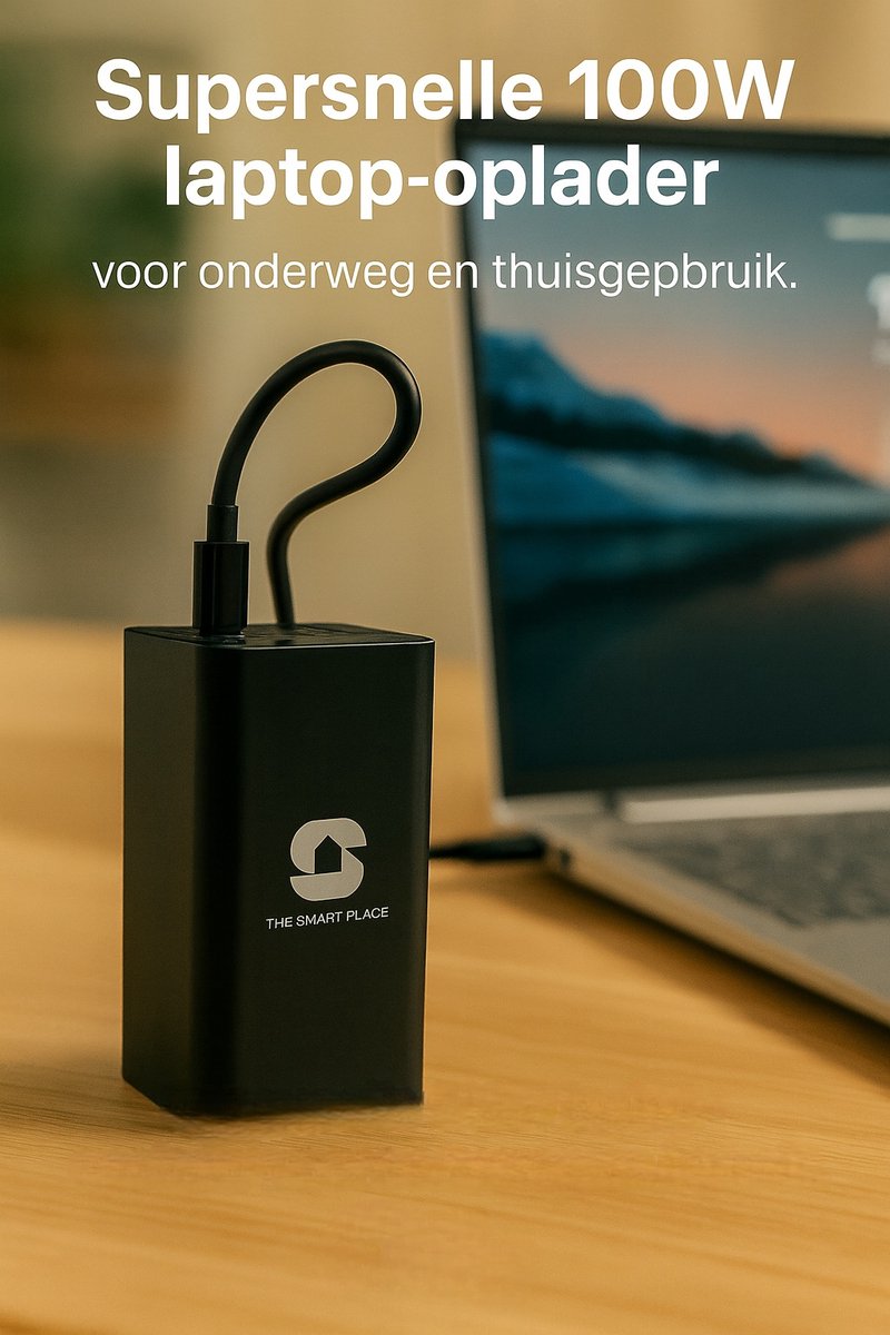 The Smart Place® Laptop Powerbank 20.000 mAh – 100 W USB-C & USB-A – Snelladen & Draagbaar – Zwart - Universeel Noodpakket — cadeau in Gadgets - foto 4
