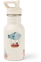 J.Børn RVS Schoolbeker – Lichtgewicht – Met Rietje – 400ml – Avontuur Beer