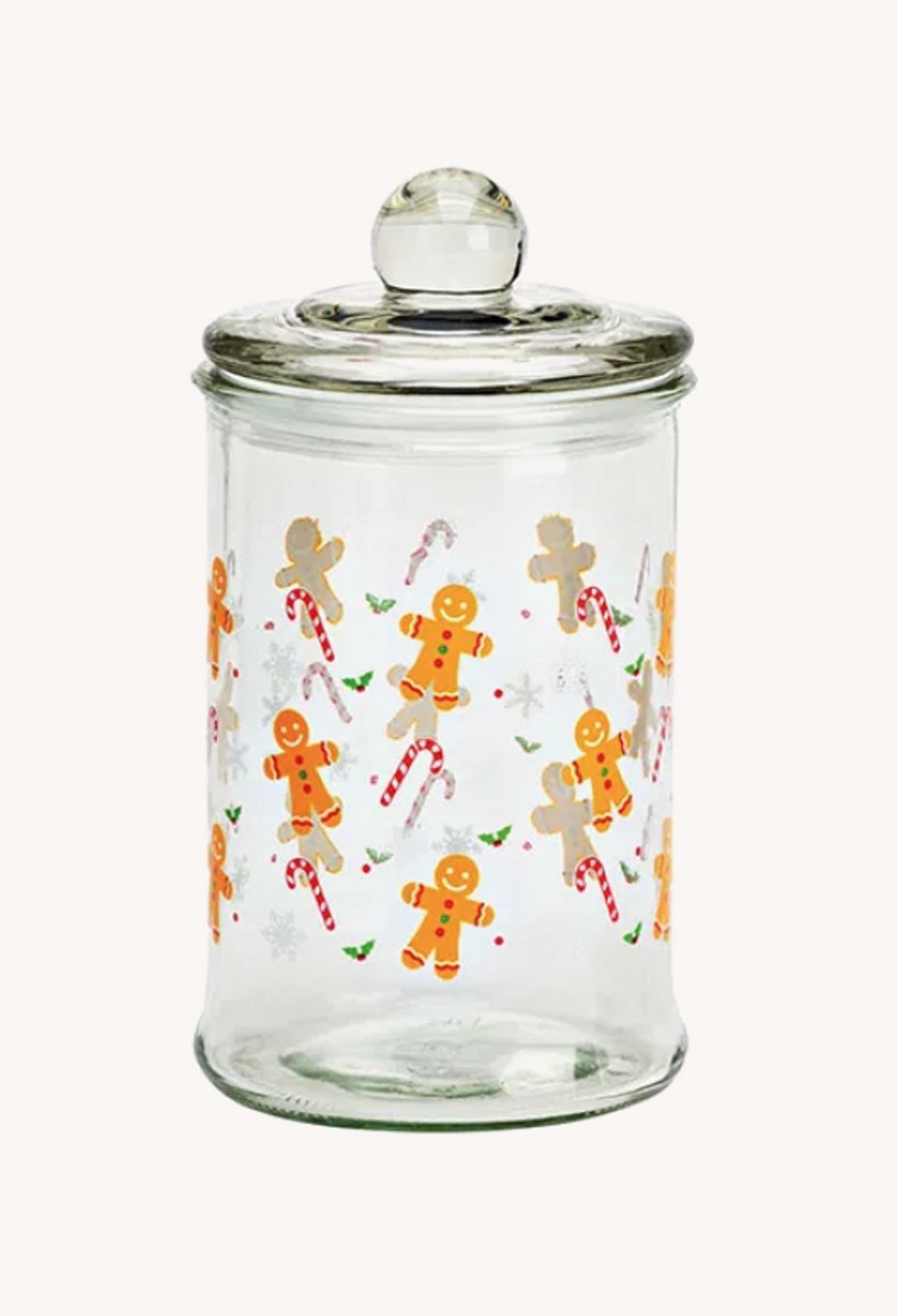 Voorraadpot gingerbread van glas transparant, (B/H/D) 10x19x10cm 600ml