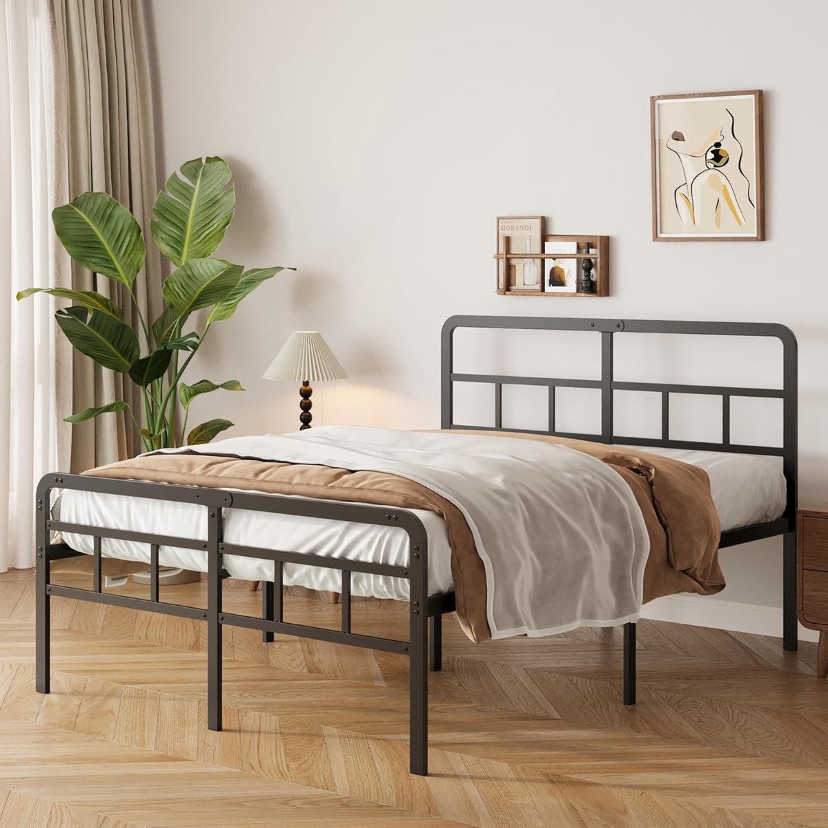 Modern Industrieel Metalen Tweepersoonsbed 180 - 180x200 cm - Tweepersoonsbed 180 x 200 cm - Medahomestore