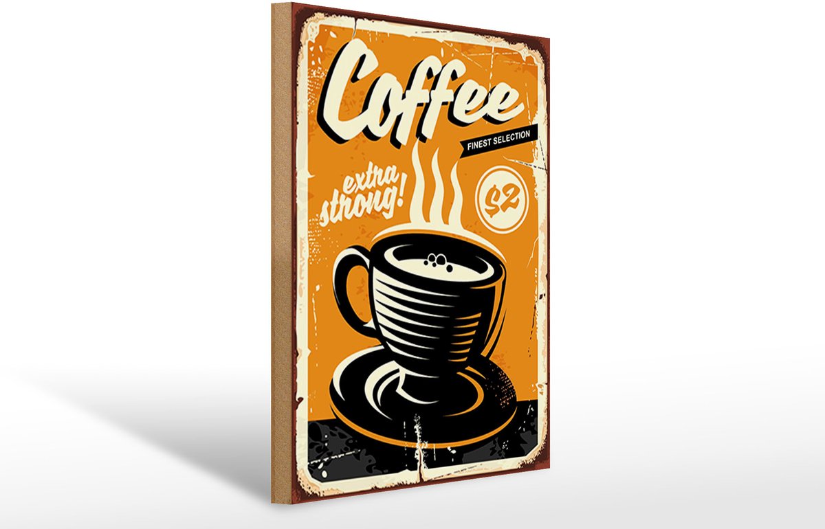 Holzschild Retro 30x40cm extra strong Coffee Kaffee