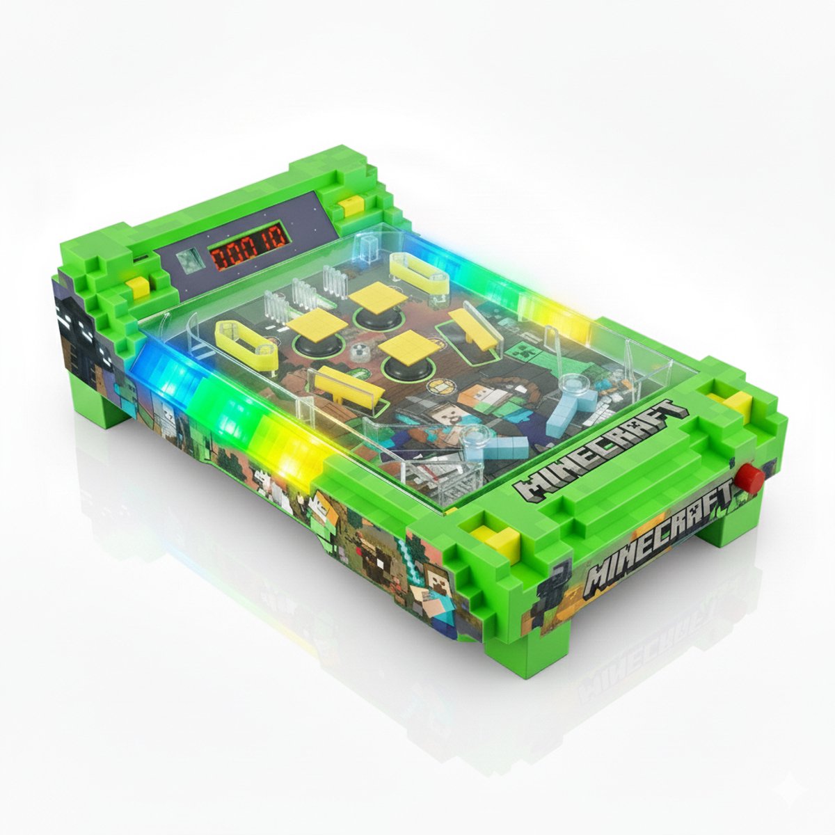 A Ambassador® Minecraft Flipperkast - Officieel Gelicentieerd - Arcade Pinball - Mini Flipperkast - Speelkast - Scoreteller - Tafelmodel - Spelletjes voor Kinderen - Volwassenen - Het grote speelgoedboek 2025