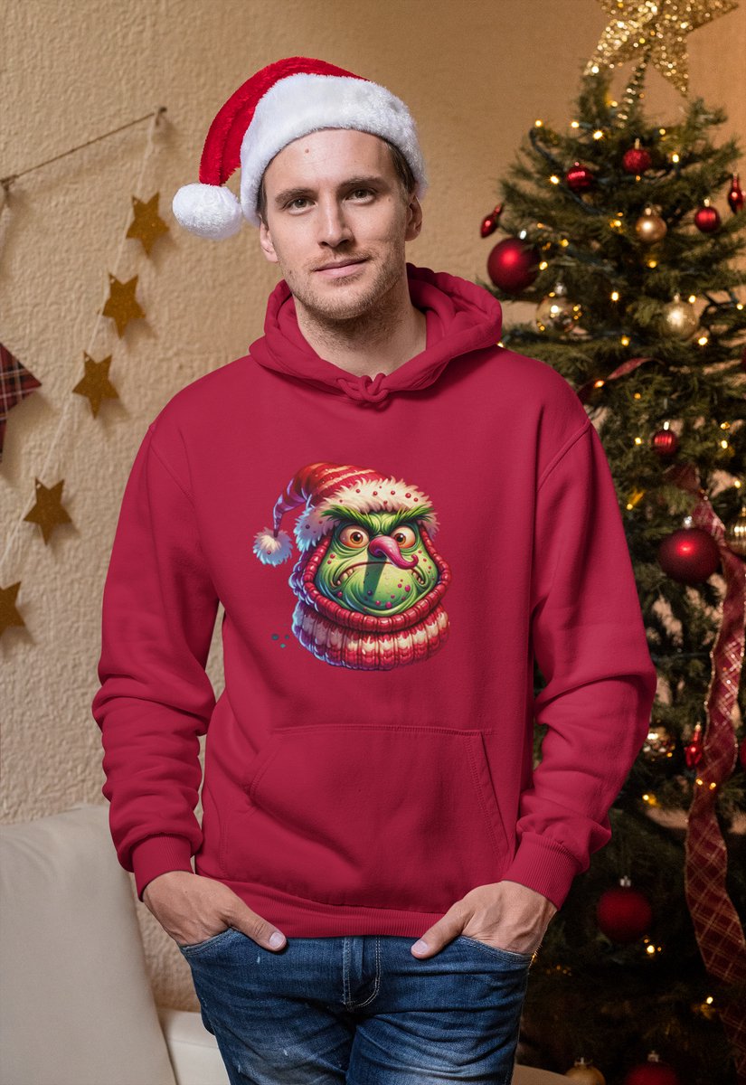Grumpy Santa - Kersttrui - Kerst Trui Rood - Grappig Kersttrui - Maat XL - Limited Edition