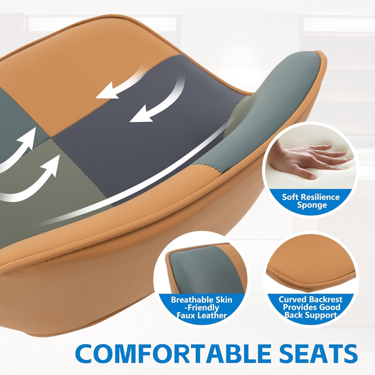 Barkruk fluweel set van 2 – In hoogte verstelbaar met leeuwenring – 62×50×124 cm – Luxe gevoerde barstoelen met rugleuning & 360° draaifunctie – – Altameubel