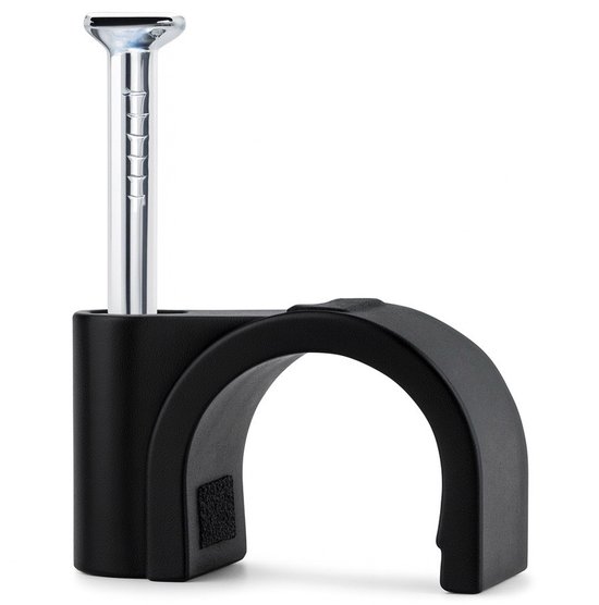 Clip de câble | Pince à ongles | Serre-câble | Porte-câble | 12 mm | 100 pièces | Noir | Allteq