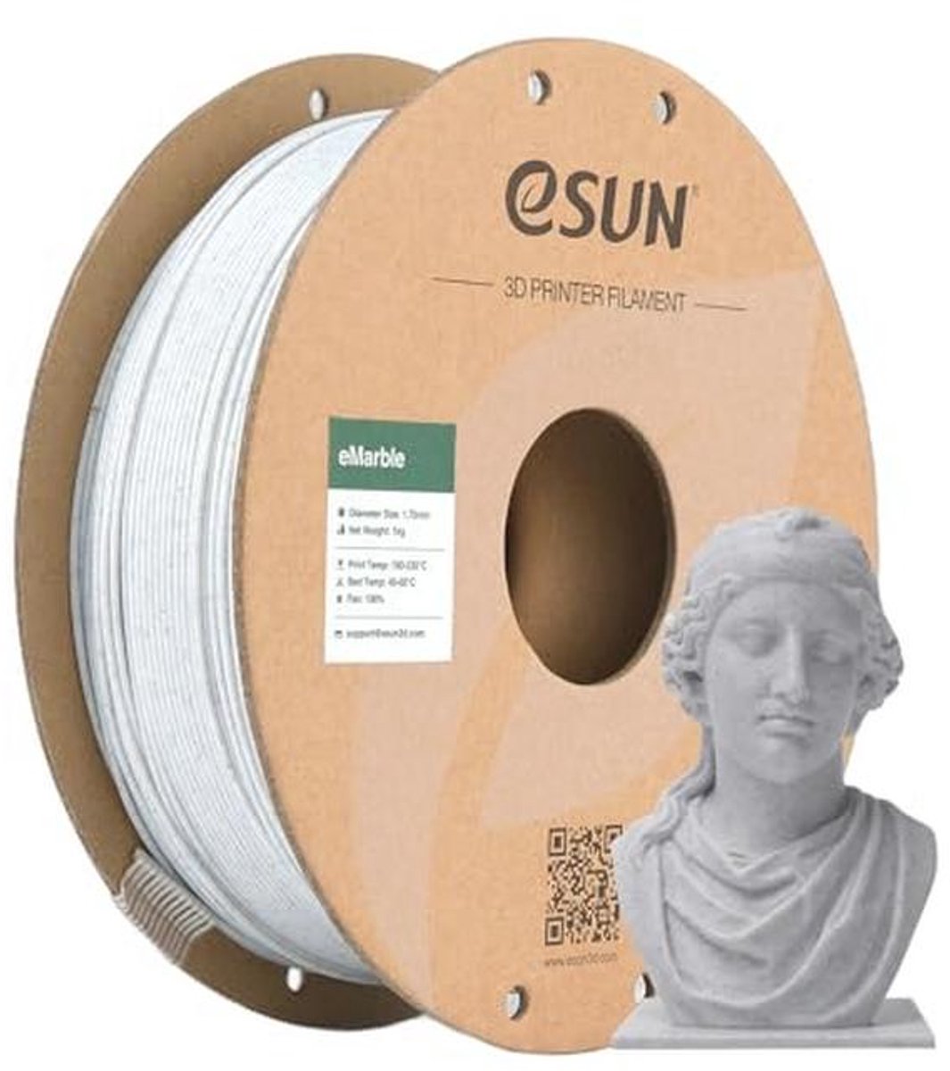 Marble PLA 3D Printer Filament 1.75mm - Natuurlijke Marmerffect, 1KG