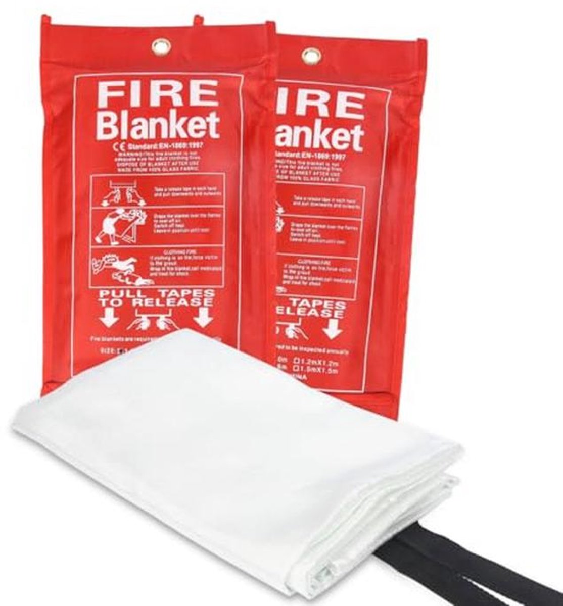 Brandwerende veiligheidsdeken 101,6 x 101,6 cm voor thuis, keuken, camping en kantoor - Vlamvertragend en brandpreventie