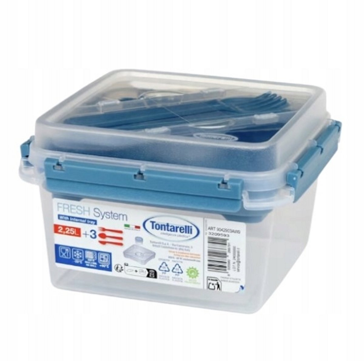 Tontarelli lunchboxset 2,25 l blauw