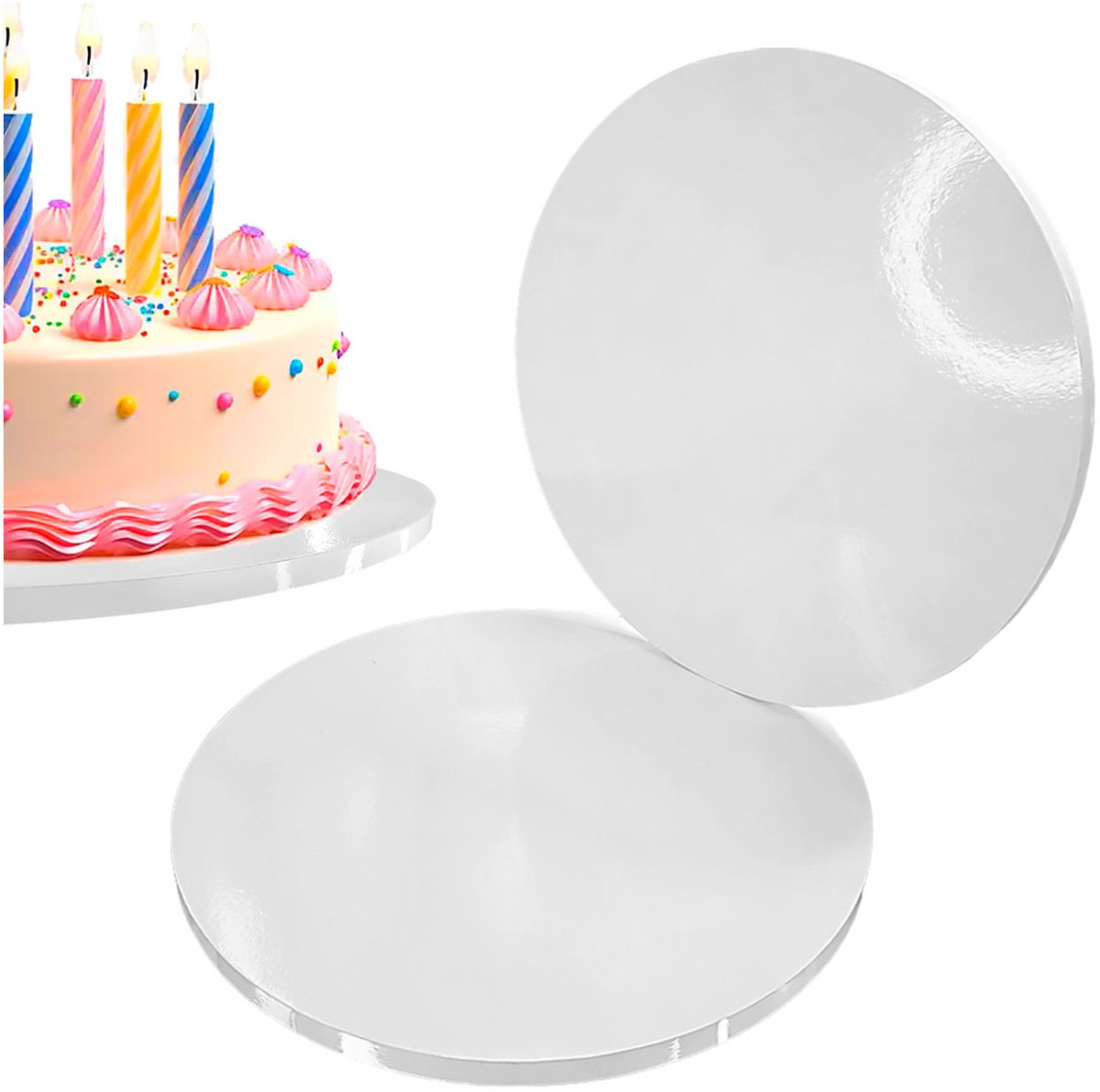Brand4Cake LUXE – Cake Drum – Wit Glanzend – 26 cm – 1,2 cm Dikke Basis