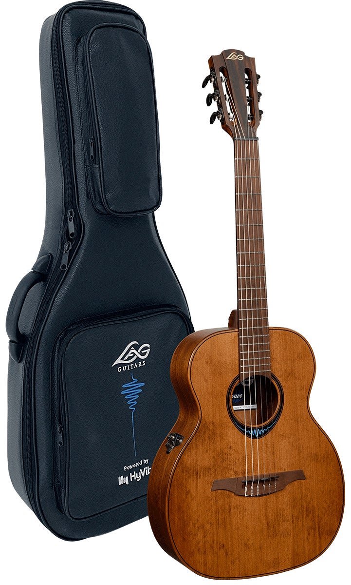 LAG Guitars BlueWave 1 TNBW1TE-BRW E/A klassieke gitaar met effecten en bluetooth