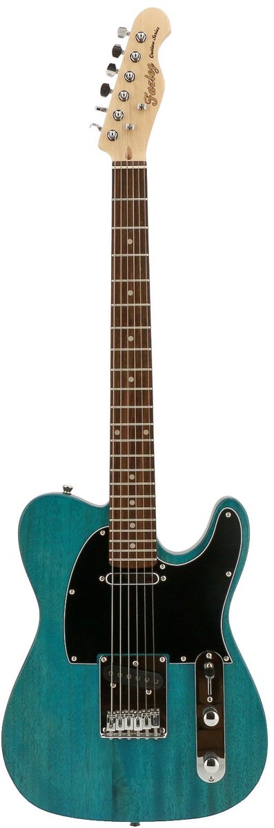 Elektrische gitaar met gigbag Fazley Outlaw Series Coyote Basic SS Blue