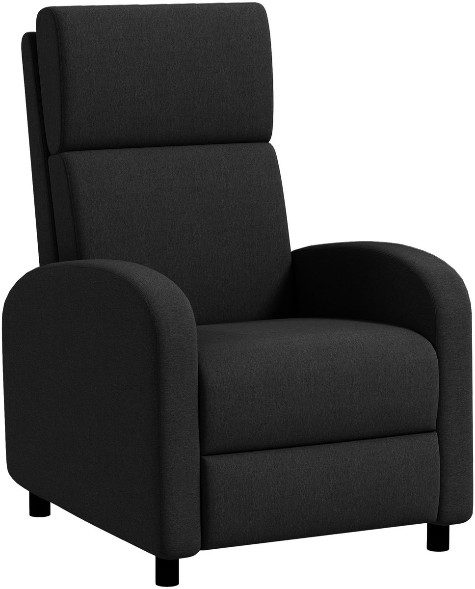 Relaxfauteuil - Relaxzetel - Relaxstoel - Fauteuil - Stoel - Met armleuning - Voor één Persoon - Fluweel - Zwart