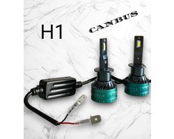 H1 LED lampen 30.000 Lumen 6000k Helder Wit (set van 2 stuks) CANBUS EMC adapter, Extra Fel, CSP LED CHIP 300 Watt Auto – Vrachtwagen - Scooter - Motor - Dimlicht - Grootlicht – Mistlicht -Koplampen - Autolamp - Autolampen 12V - 24V