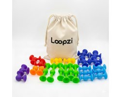 Loopzi Ploppers speelgoed - Sensorisch siliconen speelgoed voor 3+ jaar - 26 zuignappen