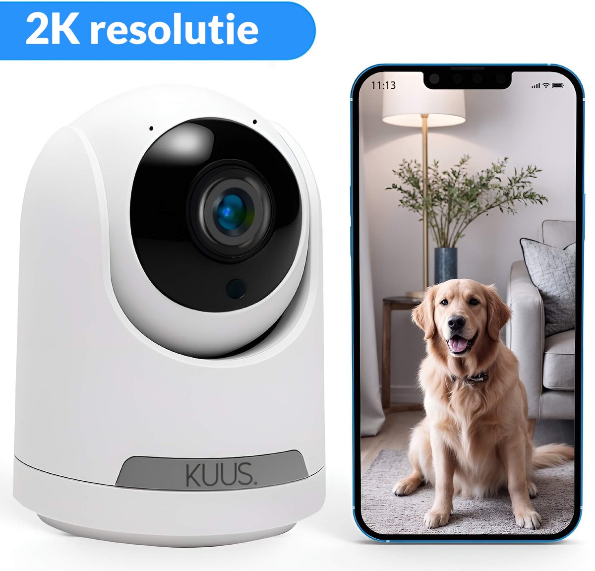KUUS® BC1 2K Wifi Camera met Nachtzicht en Bewegingsdetectie