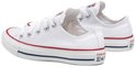 Achterkant van witte Converse-sneakers met het Converse All Star logo op de hiel.