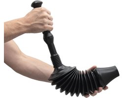 Toiletplunjer, Krachtige Afvoerontstopper Voor Het Verhelpen van Verstoppingen in Afvoeren, Zwaar en Flexibel Sanitair Afzuiggereedschap Voor Het Ontstoppen van Alle Soorten Toiletten, 60 x 13 cm, dia 5 cm, Zwart