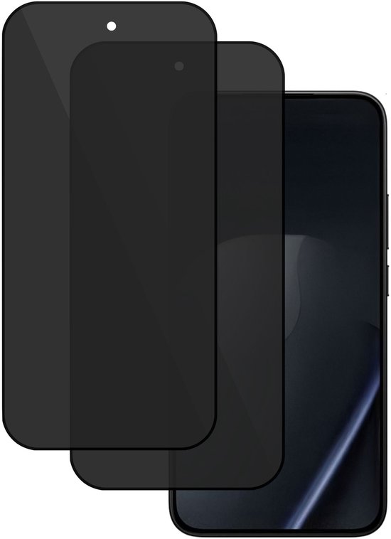 Twee privacy screenprotectors voor een smartphone, op elkaar gestapeld.
