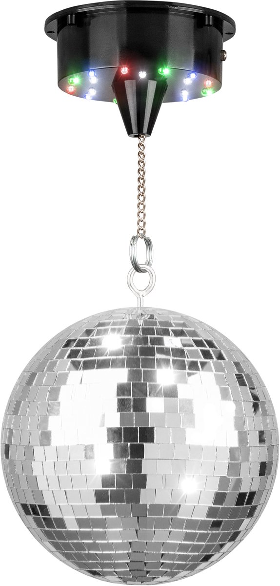 Fuzzix MB20ML Discobal 20 cm - met motor op batterijen en RGBW LED's