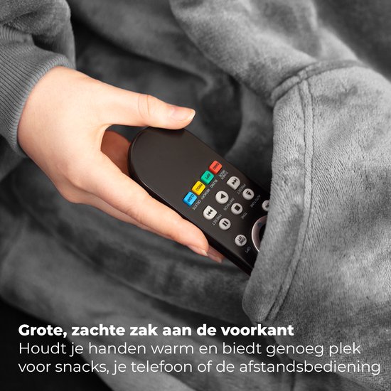 Homie Hoodie – Sweat à capuche oversize – Couverture avec manches – Unisexe – Taille unique – Grijs