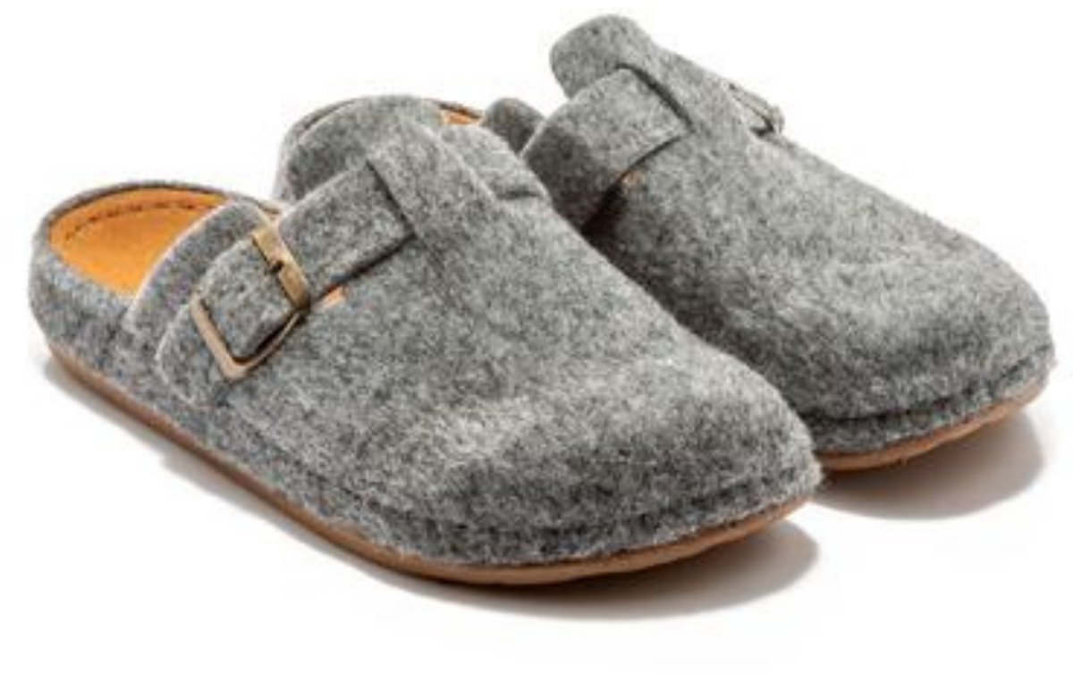 Berussa - Twigy Tuana - Unisex - Heren Sloffen - Dames Sloffen Huispantoffels - Sloffen - Warme Vilten Pantoffels met Gesp - Anti Slip - 36/45