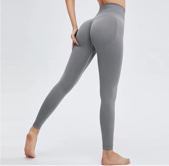 Wow Peach - Perzik Yoga Hoge Taille Legging - Butt Lifting - Sport Legging - Work Out - Shaping - Medium - Lichtgrijs van Wow Peach — afbeelding 2