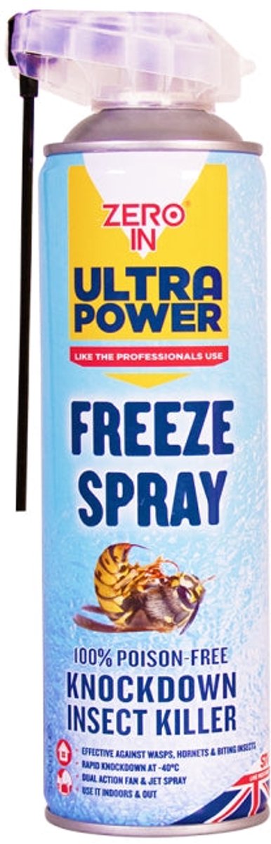 Zero In - Ultra Power - Vriesspray - Insectendoder - 500 ml spuitbus - 100% gifvrij
