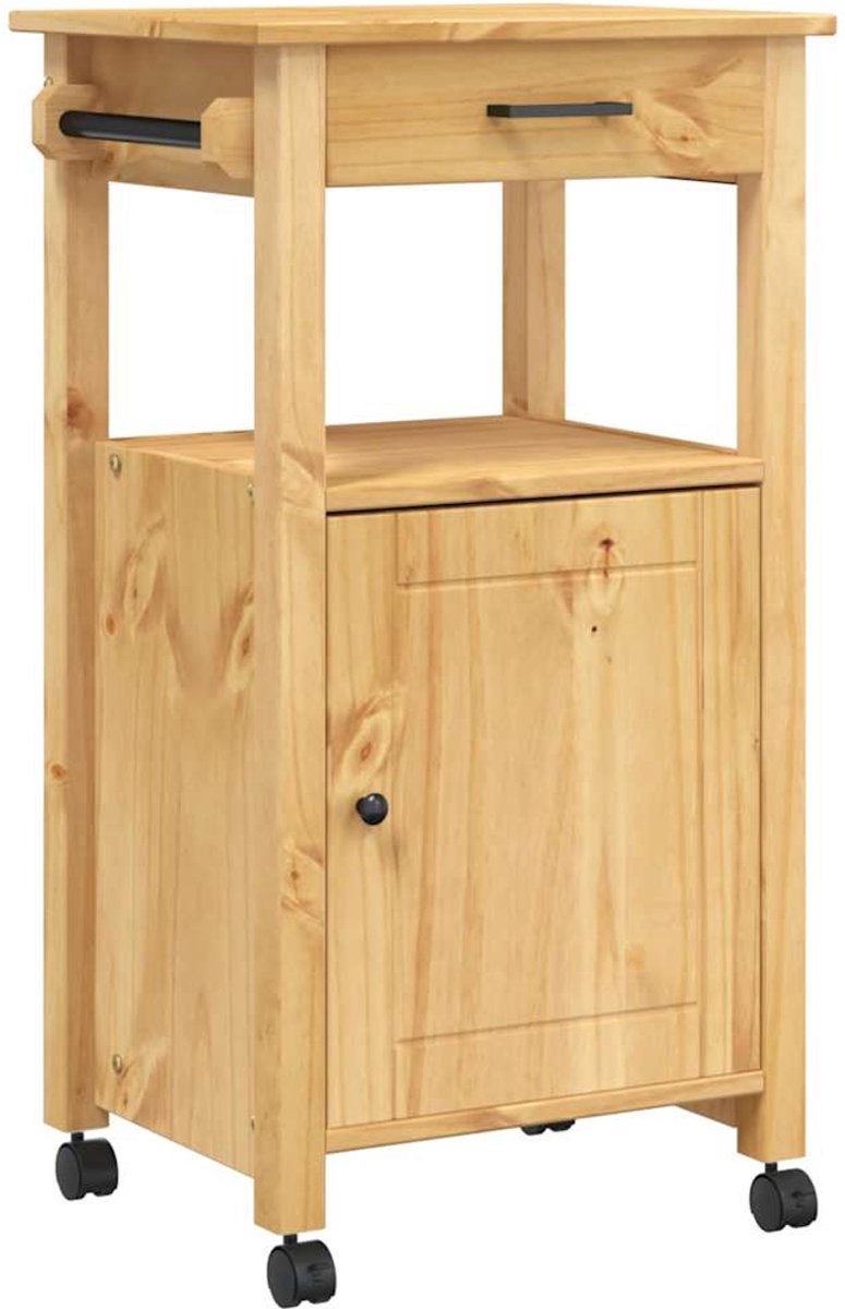 vidaXL - Keukentrolley - MONZA - 48x40x88,5 - cm - massief - grenenhout