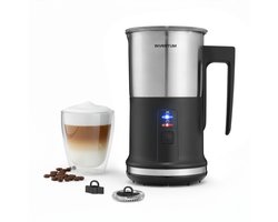 Inventum MK350 - Elektrische melkopschuimer - 115/240 ml - Warm/koud opschuimen - Verwarmen - PFAS vrij - Antikleeflaag - Zwart/RVS