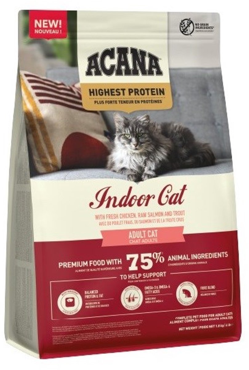ACANA Highest Protein Indoor Cat - Kattenvoer - Hoog Eiwit - Graanvrij - Indoor