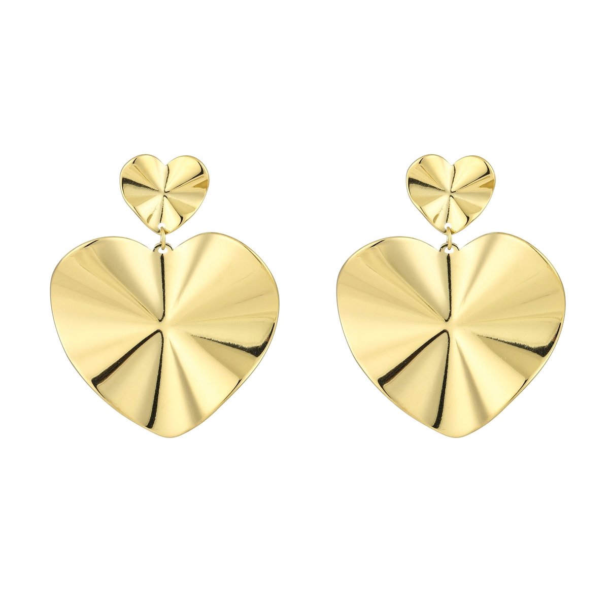 Statement Oorbellen – Goud & Zilver – Hartvormig Design