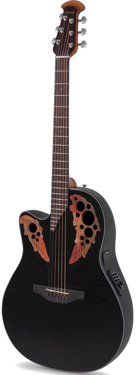 Ovation CE44L-5 Celebrity Elite Mid Depth Black linkshandige elektrisch-akoestische westerngitaar