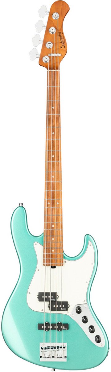 Sadowsky MetroExpress Hybrid P/J Bass Morado Solid Sage Green Metallic High Polish elektrische basgitaar met gigbag
