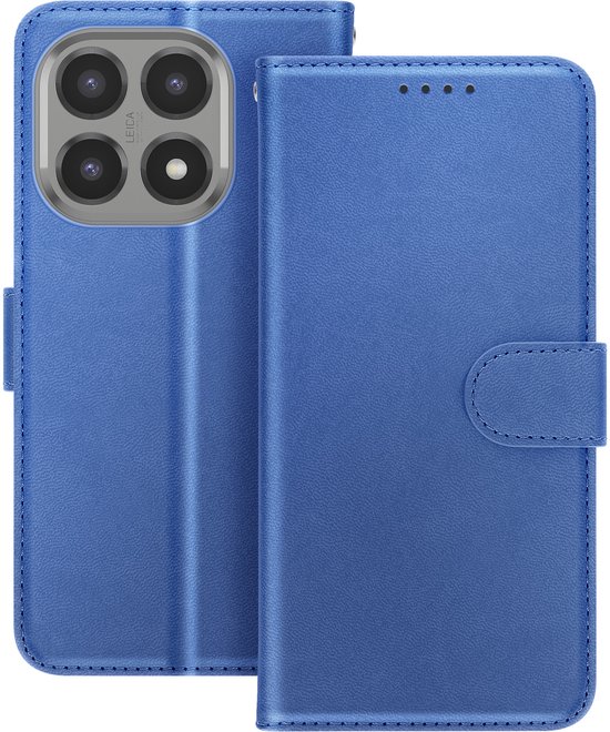 Snakehive Echt lederen portemonneehoesje voor iPhone 16 Pro - Flip Cover met kaartsleuven en standaard (groenblauw