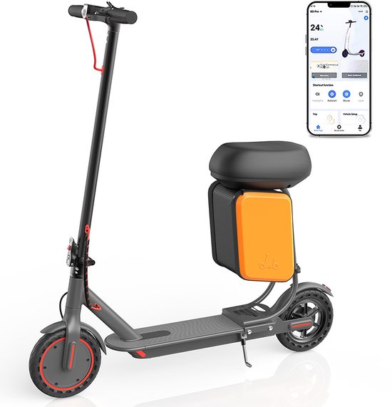 AOVOPRO TX01XB Elektrische Step 36V 5.2AH 8.5 INCH Snelheid tot 25km/h Bereik tot 25km Inclusief Smart App Voor Volwassenen Escooter met zitje en opbergruimte van 11 liter.
