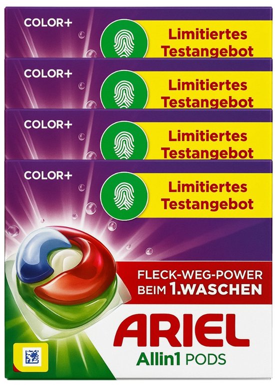 Ariel All-in-1 Pods Color+ Wasmiddelcapsules – 10 Wasbeurten – 4-Pack ...