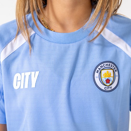 Maillot domicile Manchester City Enfants 2025/2026 - Taille 140 - Maillot de foot - Vêtements de sport - Garçons et Filles - Boutique des supporters de Manchester City - Polyester