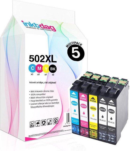 Cartouches d'encre Day Ink pour Epson 502XL, Epson 502 multipack de 5  couleurs (Epson... | bol.com