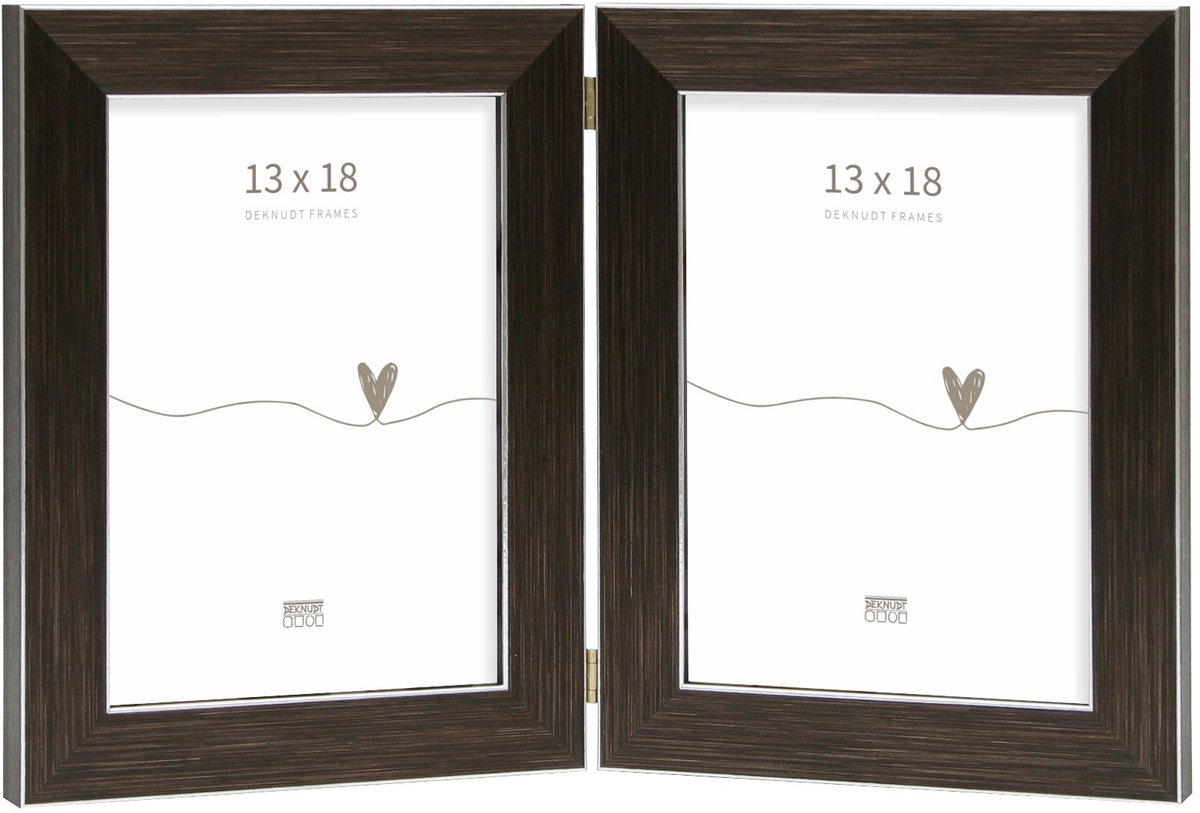 Deknudt Frames fotolijst S41VK3 H2V - bruin - tweeluik - 2x 13x18 cm