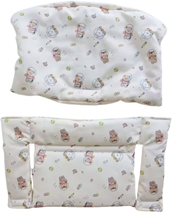 Stoelverkleiner ruimtedieren - kussenset ruimtedieren - ruimte motief - stoelverkleiner geschikt voor stokke tripp trapp - kinderstoelverkleiner van Merkloos — afbeelding 2