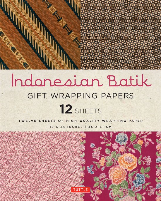 Indonesian Batik Gift Wrapping Papers 12 Sheets - cover